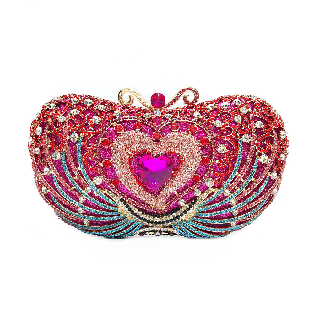 Heart Rhinestone Evening Purse