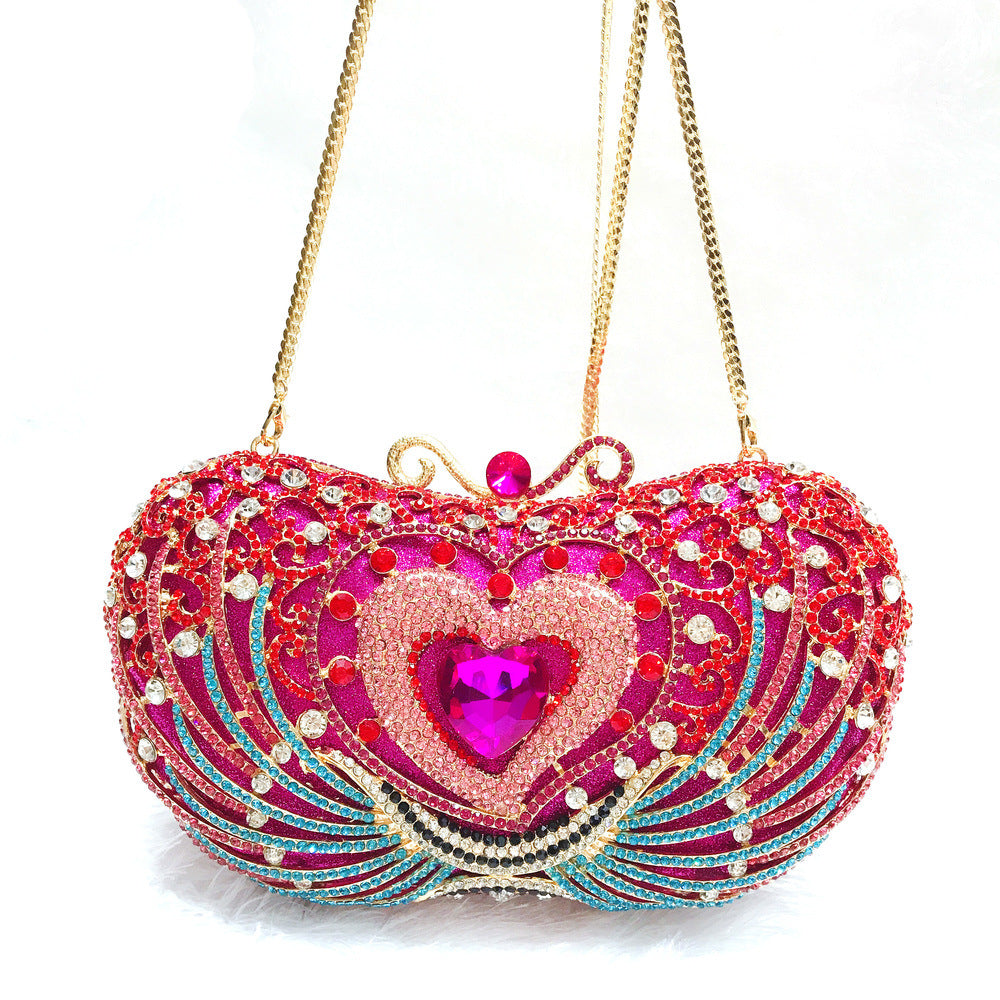 Heart Rhinestone Evening Purse