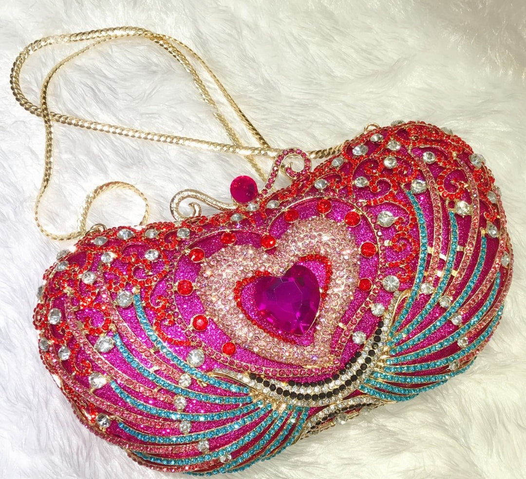 Heart Rhinestone Evening Purse