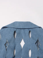 Load image into Gallery viewer, Hollow Out Tassels Denim Coat
