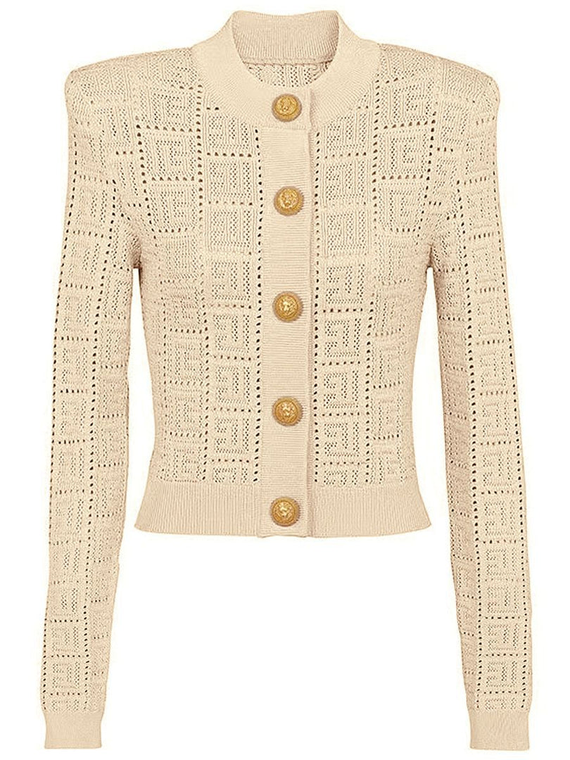 Single-Breasted Viscose Cardigan