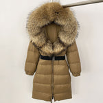 Load image into Gallery viewer, Long Coat Fur Collar with Zipper 1560
