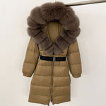 Load image into Gallery viewer, Long Coat Fur Collar with Zipper 1560
