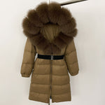 Load image into Gallery viewer, Long Coat Fur Collar with Zipper 1560
