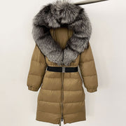 Long Coat Fur Collar with Zipper 1560