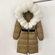 Long Coat Fur Collar with Zipper 1560