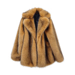 Load image into Gallery viewer, Large Lapel Buttonless Faux Fur Coat
