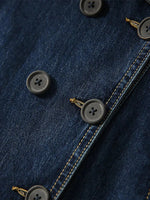 Load image into Gallery viewer, Large Lapel Tie Waist Denim Jacket
