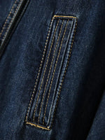 Load image into Gallery viewer, Large Lapel Tie Waist Denim Jacket
