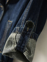 Load image into Gallery viewer, Large Lapel Tie Waist Denim Jacket
