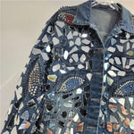 Load image into Gallery viewer, Shattered Glam Denim Jacket
