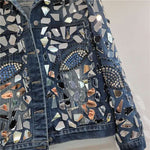 Load image into Gallery viewer, Shattered Glam Denim Jacket
