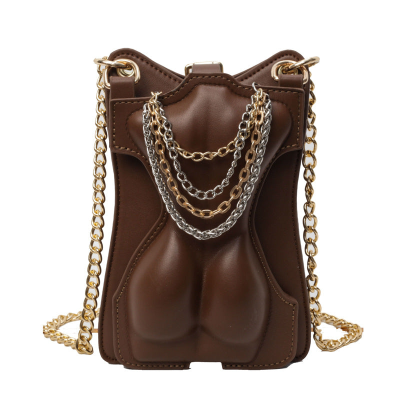 Body Shaped Crossbody Pu Leather Bag