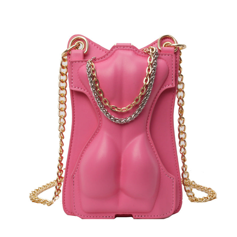 Body Shaped Crossbody Pu Leather Bag