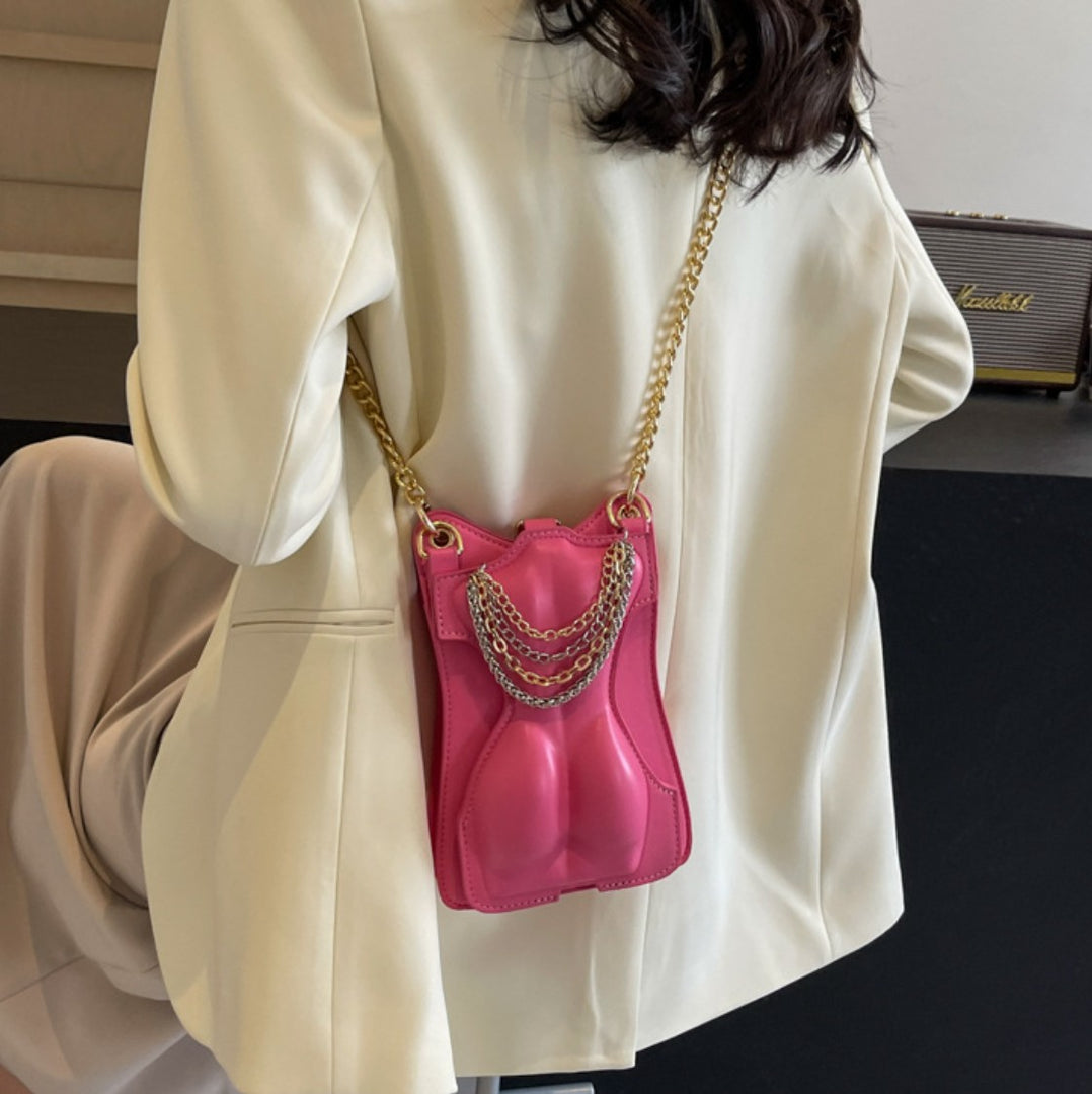 Body Shaped Crossbody Pu Leather Bag