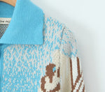 Load image into Gallery viewer, Paris Street Knitted Blue Cardigan
