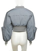 Load image into Gallery viewer, Reflective Puffer Cropped Padded Jacket
