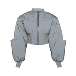 Load image into Gallery viewer, Reflective Puffer Cropped Padded Jacket
