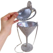 Cocktail Goblet Rhinestone Clutch Martini Party Bag