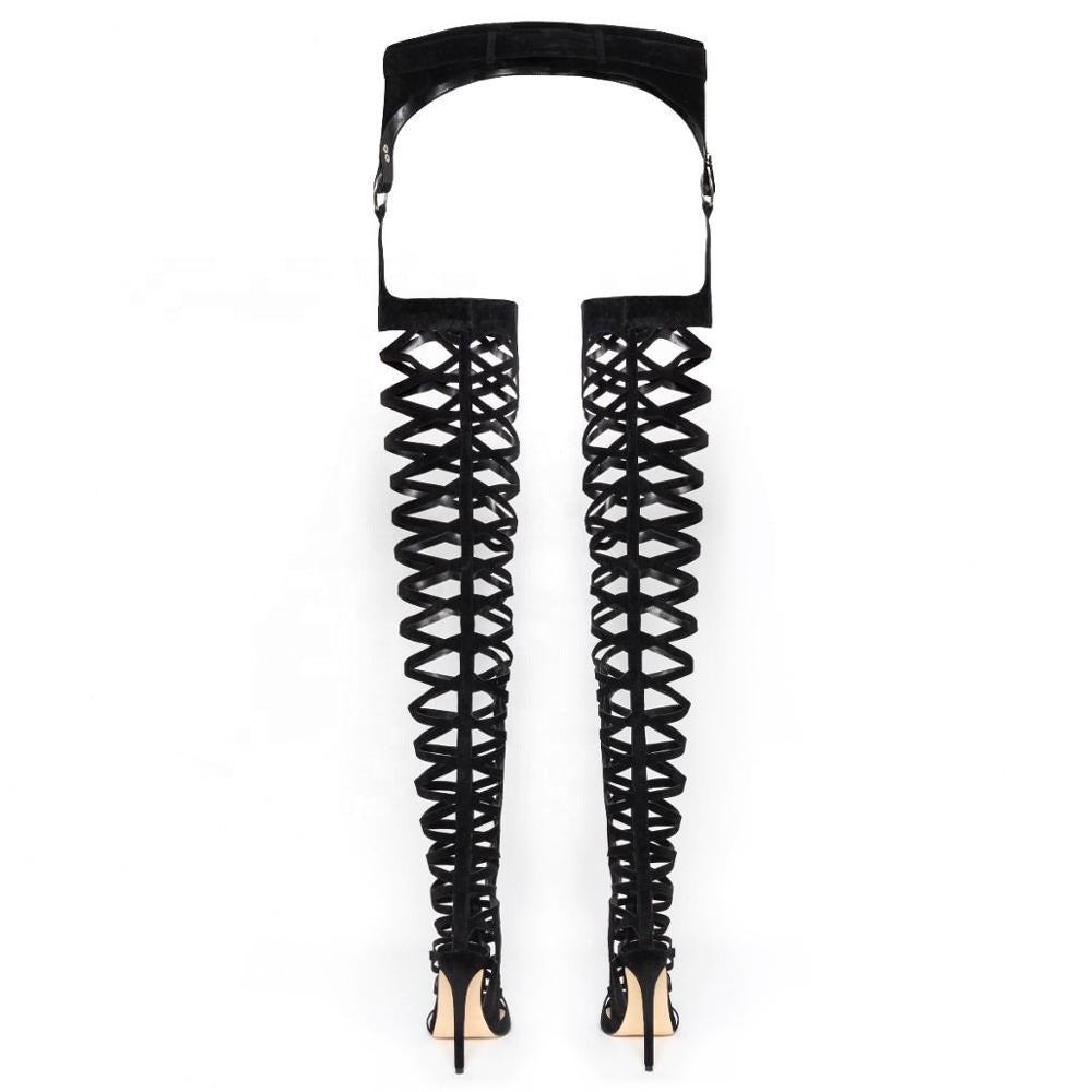 Knee High Strappy Platform Sandals