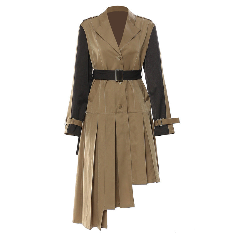 Mid long Irregular Trench Coat