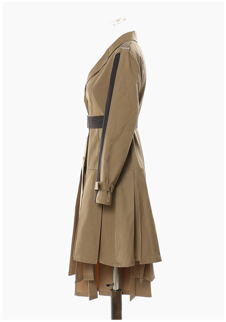 Mid long Irregular Trench Coat