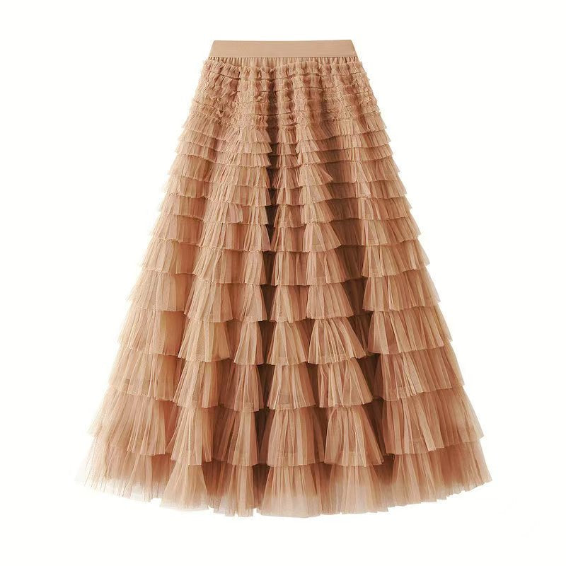 Multilayer Ruffles Tulle Skirt