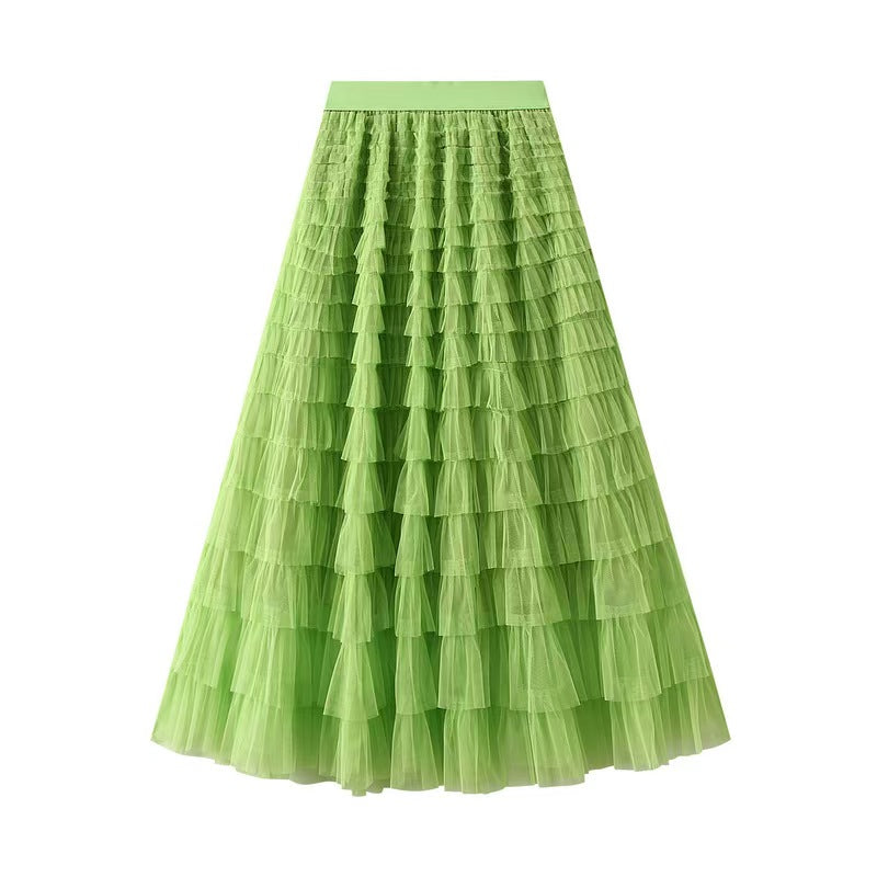 Multilayer Ruffles Tulle Skirt