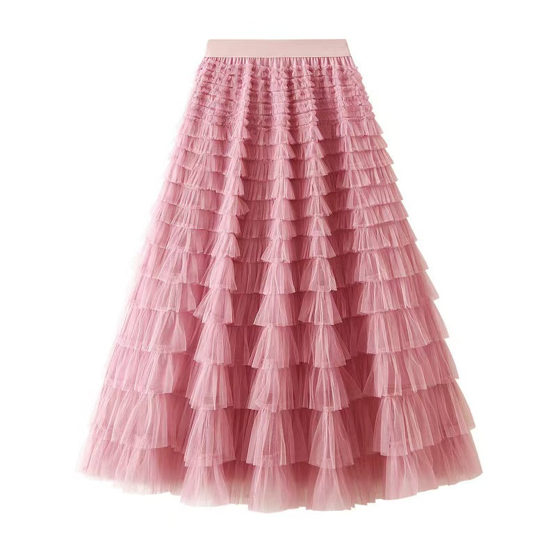 Multilayer Ruffles Tulle Skirt