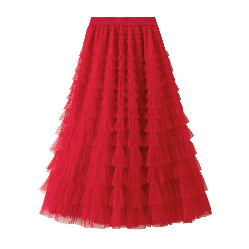 Multilayer Ruffles Tulle Skirt