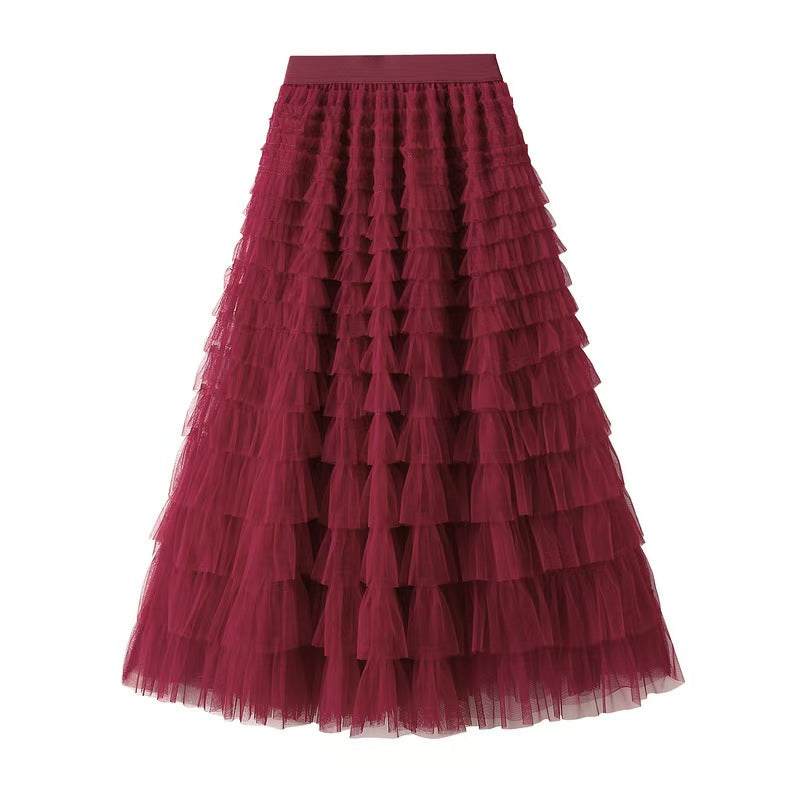 Multilayer Ruffles Tulle Skirt