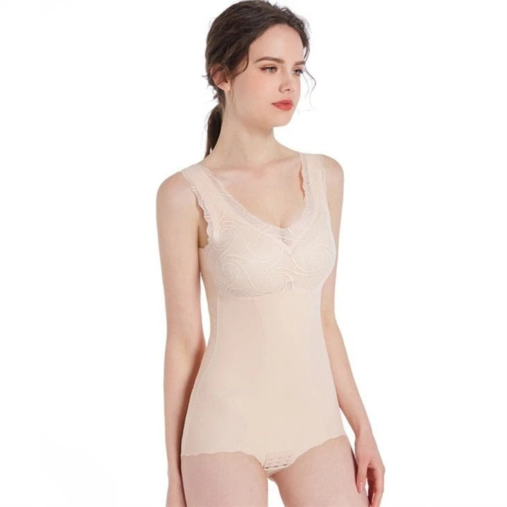 White Tummy Control Bodysuit